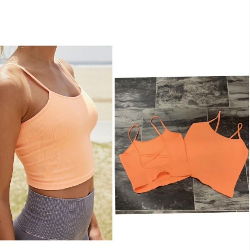 NWOT Free People cropped tank strapped back